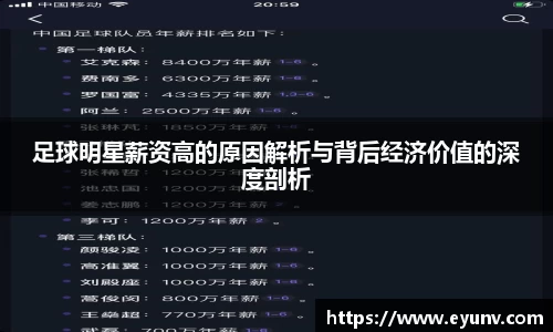 足球明星薪资高的原因解析与背后经济价值的深度剖析